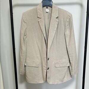 a new day Beige Linen-Blend Blazer - Size medium